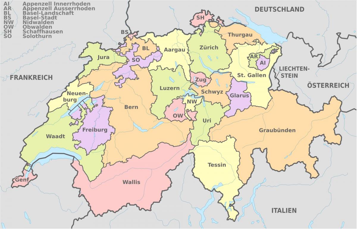 basilea la mappa della svizzera
