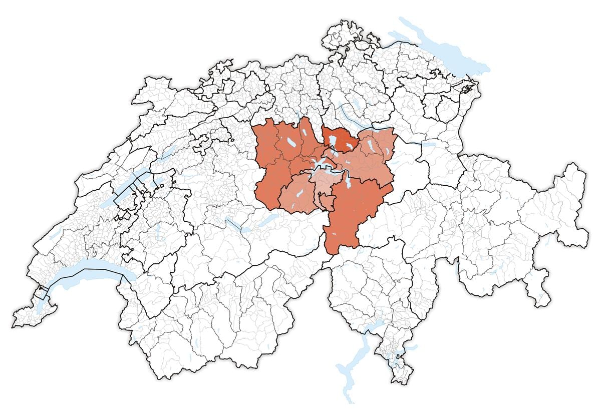 mappa della svizzera centrale 