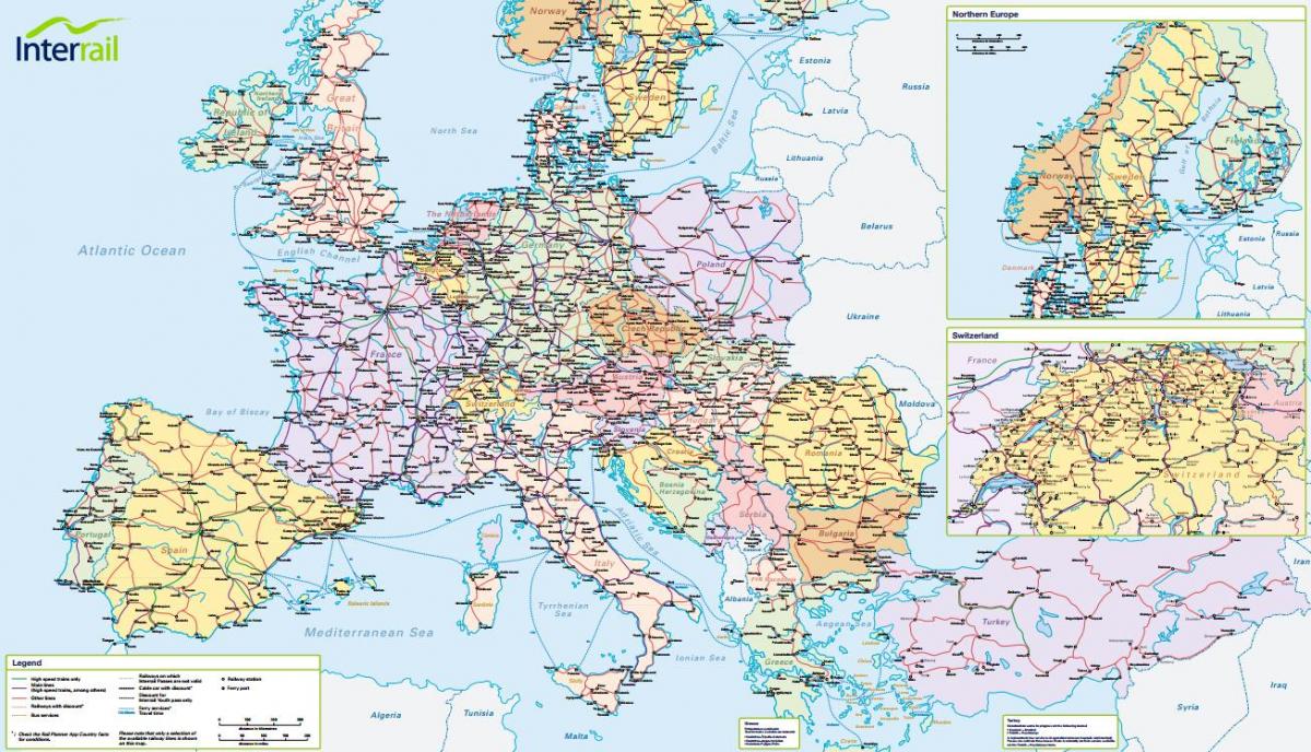 mappa di interrail svizzera 