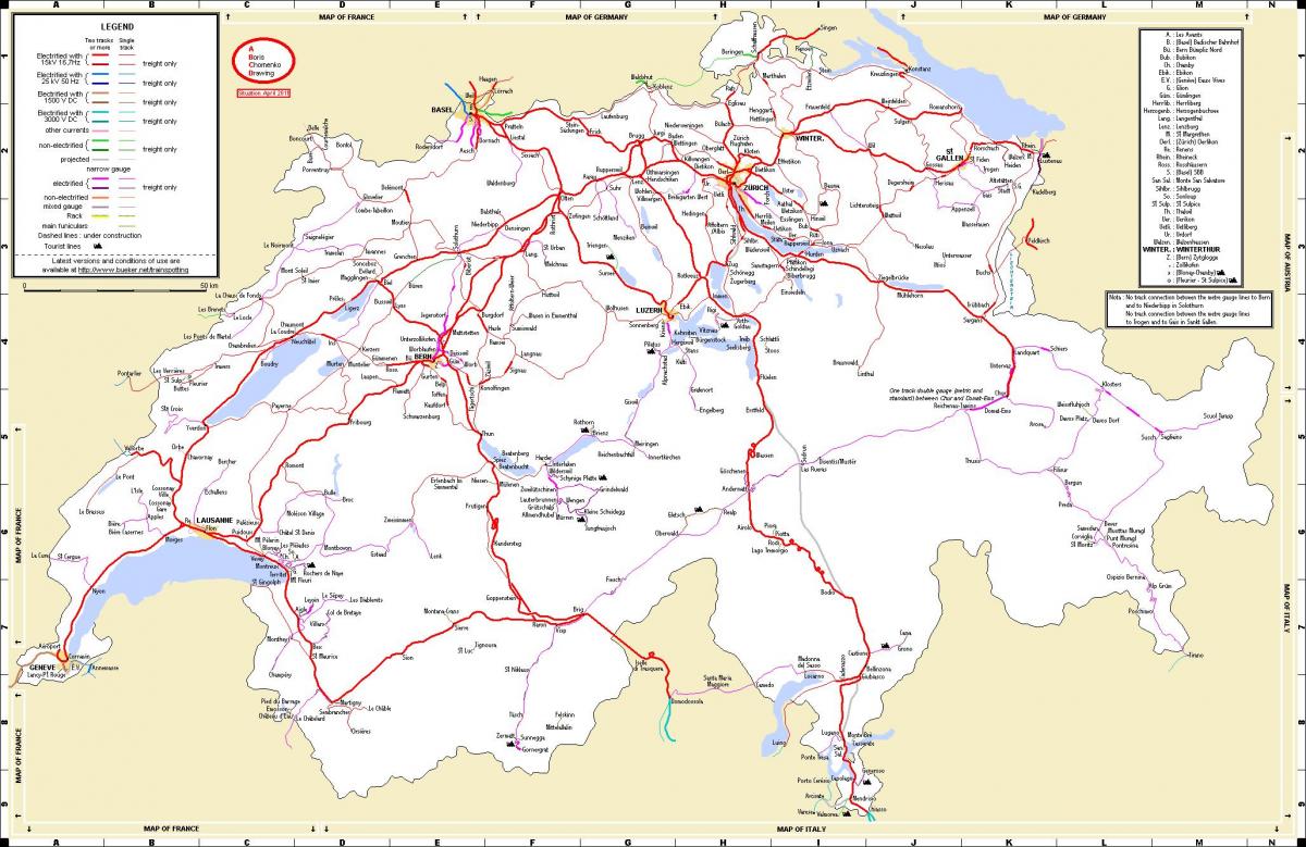 viaggiare in treno in svizzera mappa