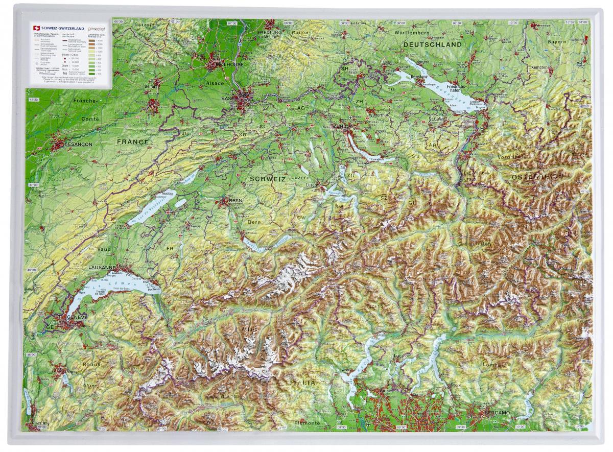 mappa della svizzera 3d