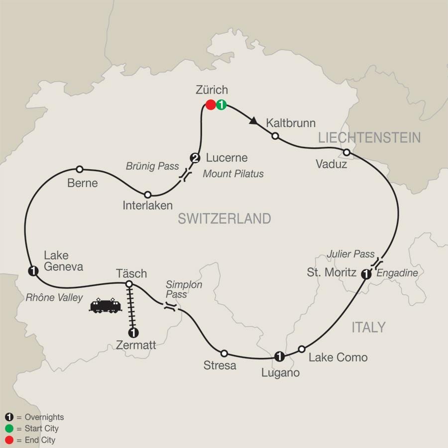 mappa della svizzera panoramiche