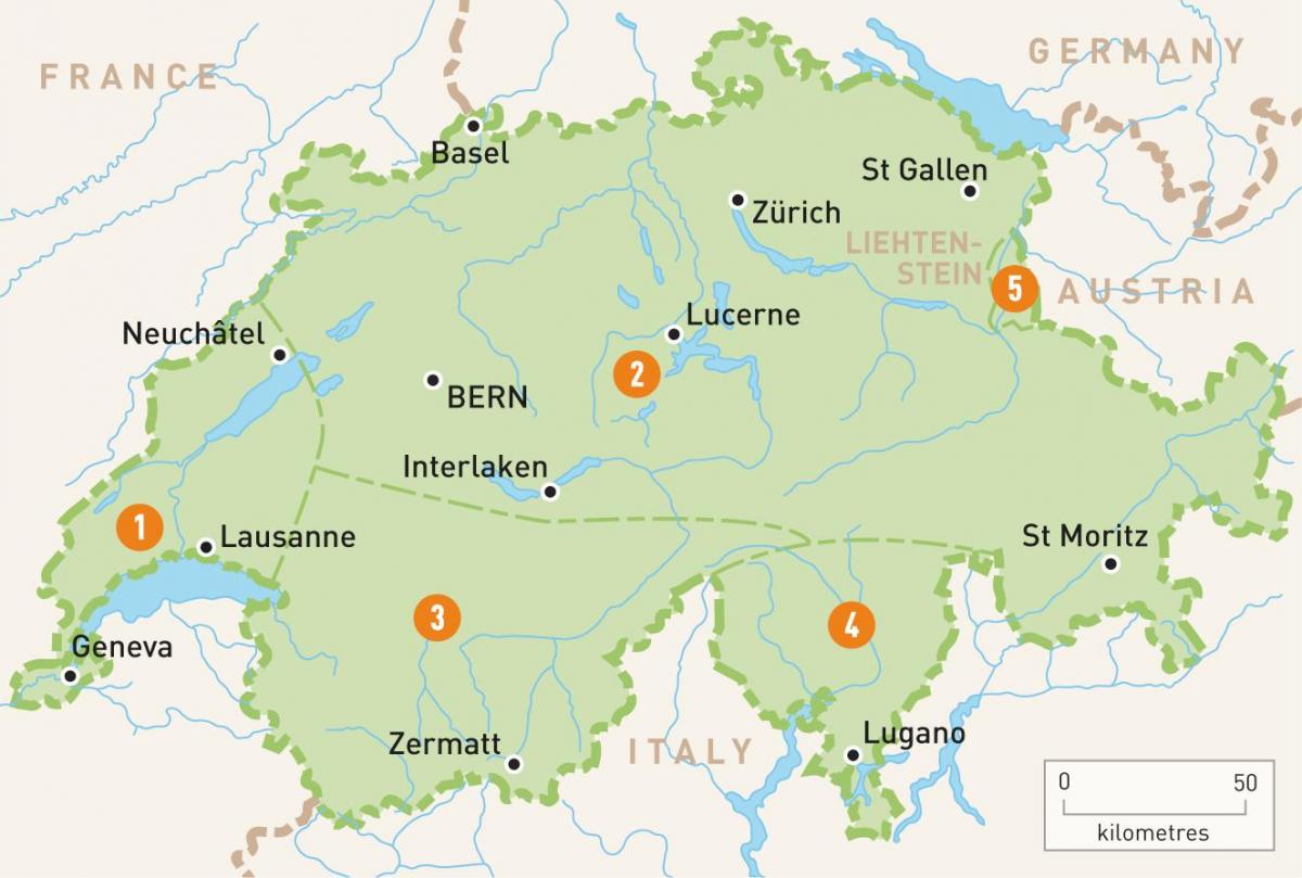 mappa della svizzera regioni