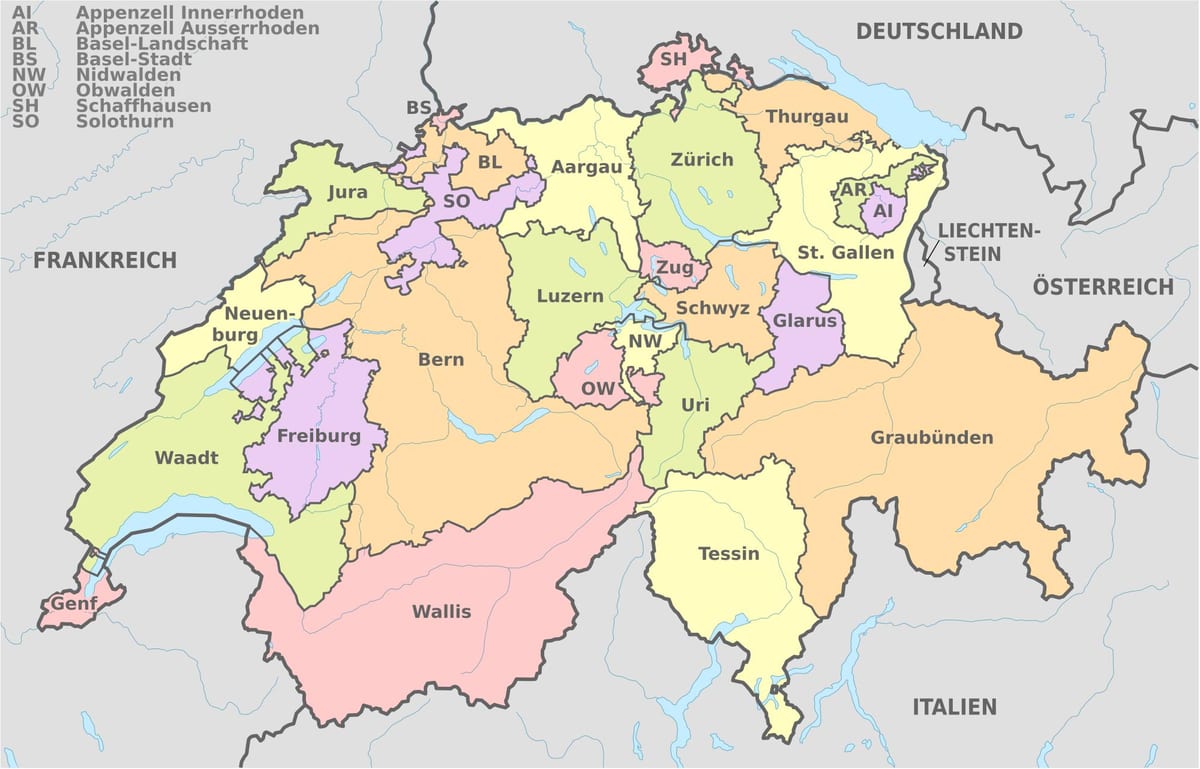 la svizzera paese mappa