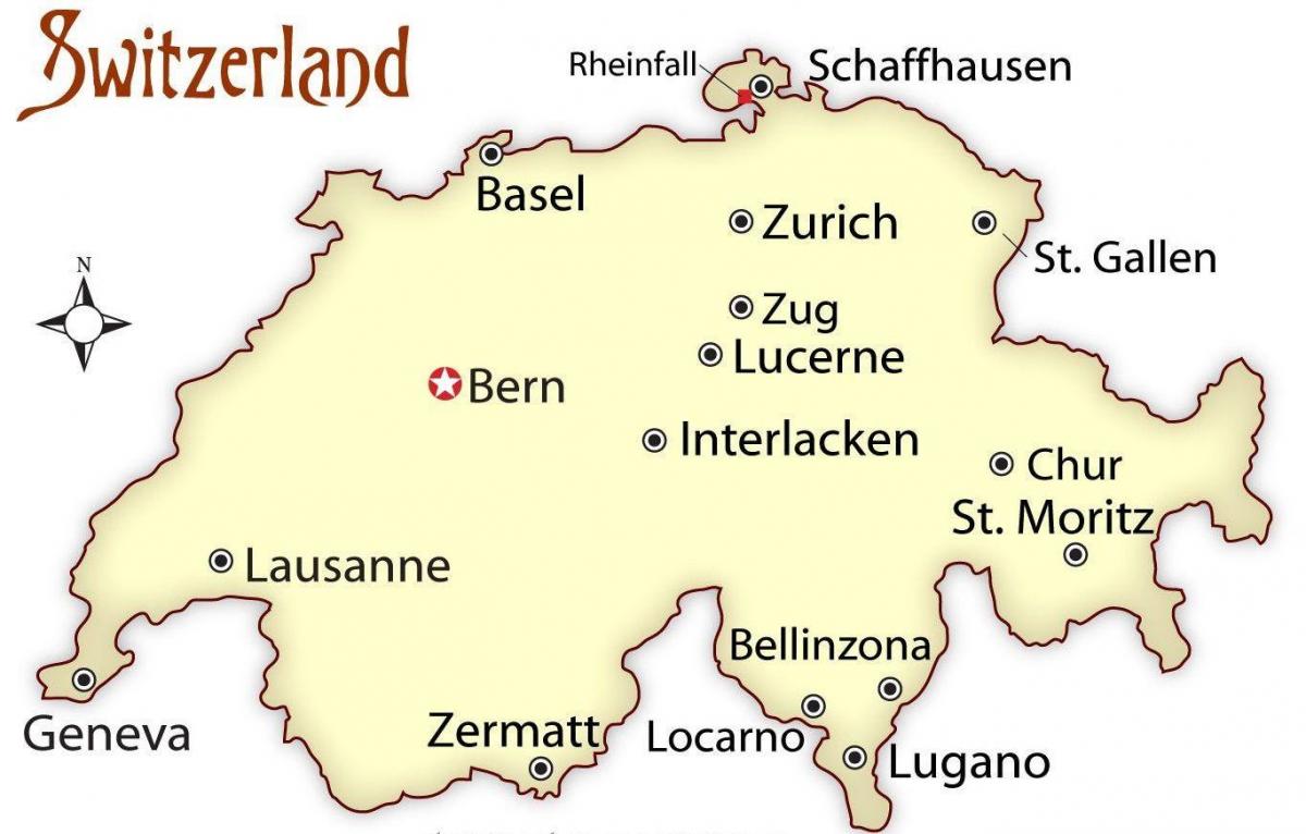 zurigo, svizzera sulla mappa