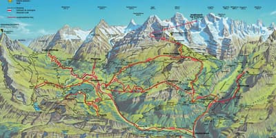 Mappa di mappa dei sentieri in svizzera