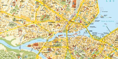 Mappa stradale di ginevra, svizzera