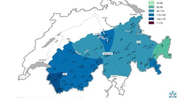 Mappa della mappa della neve svizzera
