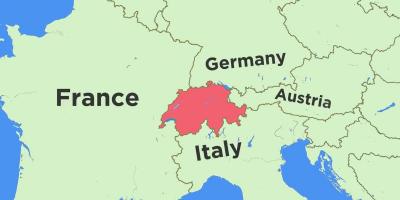 Mappa della svizzera e dei paesi limitrofi