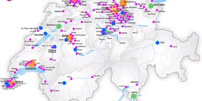 Svizzera mappa con le principali città