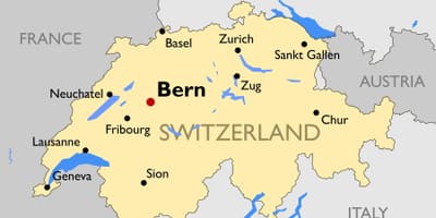 Mappa della svizzera con le principali città