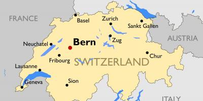 Mappa della svizzera con le principali città