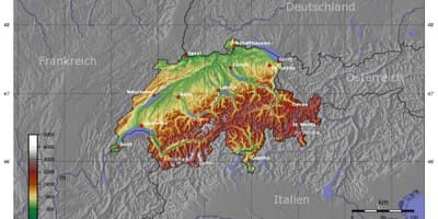 Mappa della svizzera elevazione