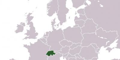 Svizzera posizione in europa, mappa