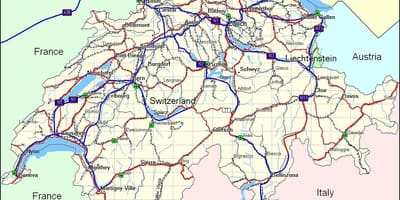 Mappa della svizzera montagne