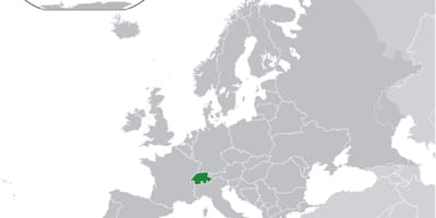Mappa del mondo che mostra la svizzera