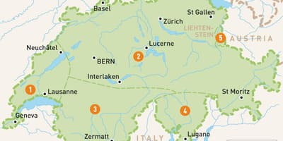 Mappa della svizzera regioni