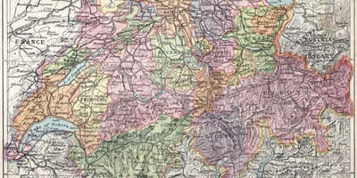Mappa di vecchia mappa della svizzera