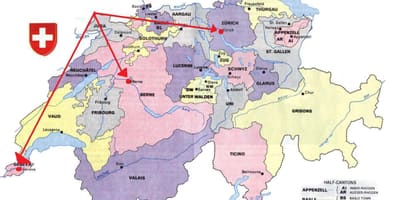 Mappa di zurigo, svizzera mappa europa